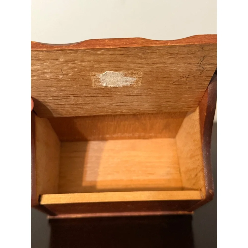VTG Wooden Recipe/Salt Box Wall Mount Hinged Lid Rustic Farmhouse Kitchen decor
